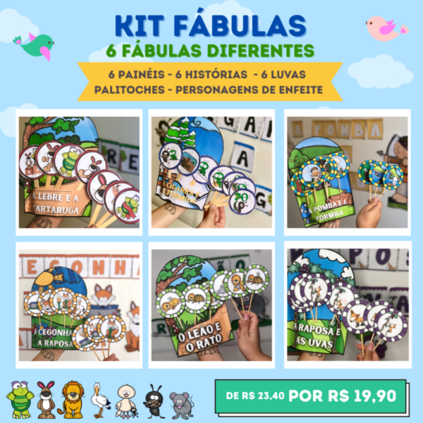 Combo com 6 Fábulas 📖