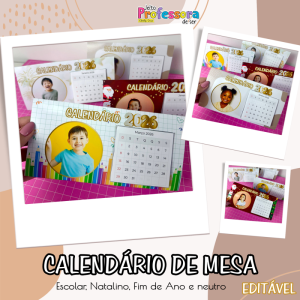 Calendário de Mesa Editável 🗓️