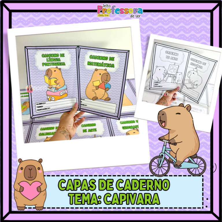 Capas de caderno Capivara 🤎 - Jeito Professora de Ser