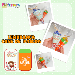Lembrança Cone de Páscoa Cristã e Tradicional 🐑🐰