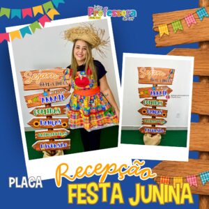 Placa Bem-Vindos Arraiá 🪗